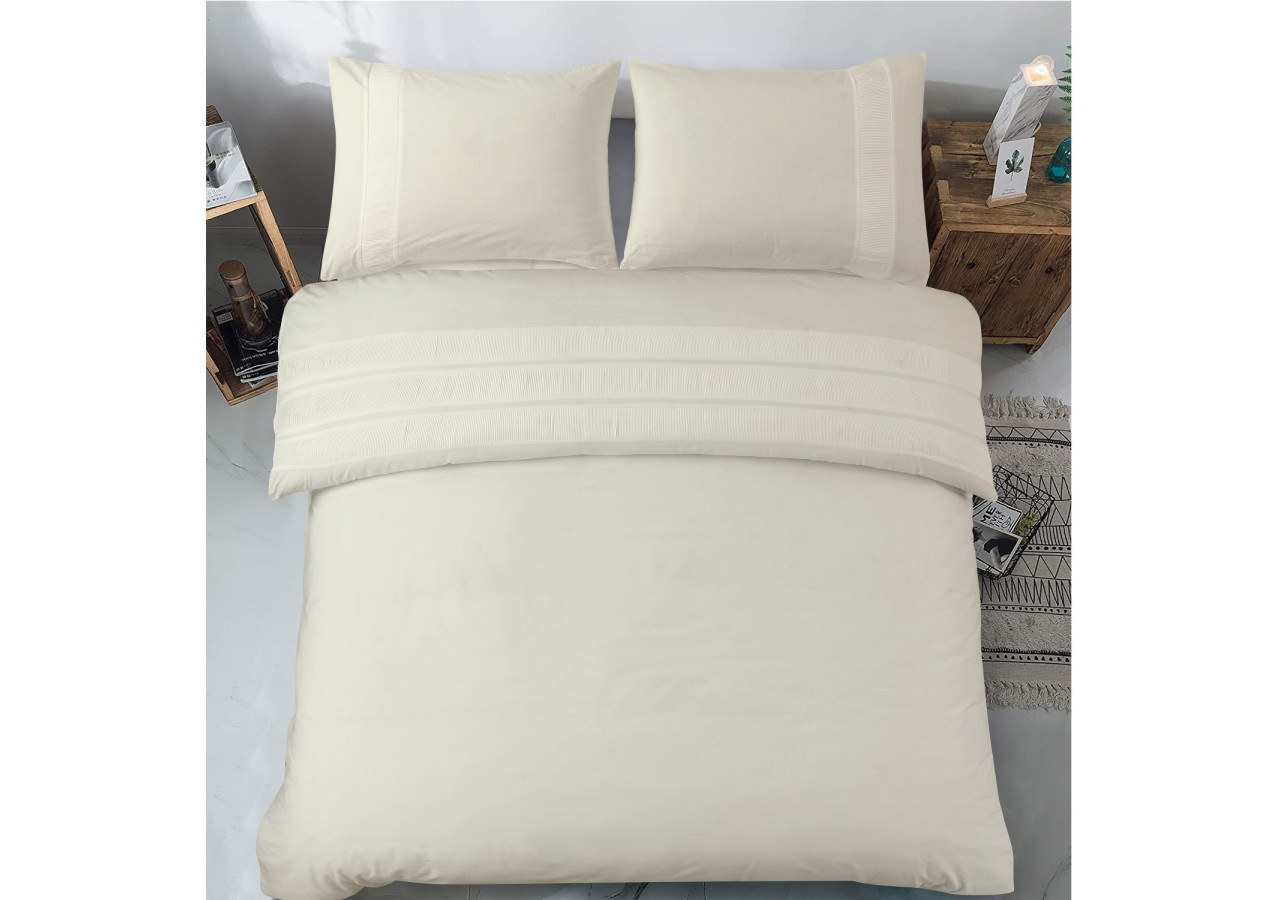 Housse de Couette Bali Crème - 200 x 220 cm, Élégance et Simplicité - Bali Creme 200 x 220 - Royal Textile