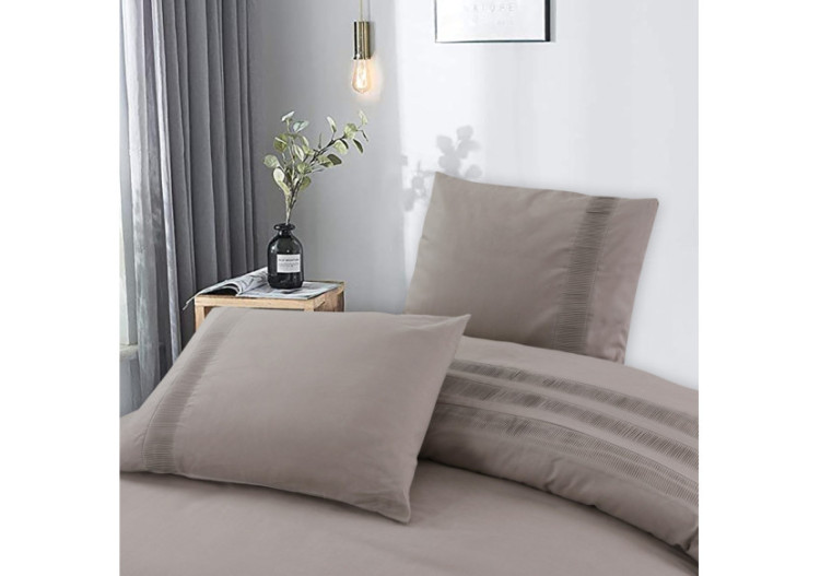 Housse de Couette Bali Taupe - 200 x 220 cm en Coton Premium - Bali Taupe 200 x 220 - Royal Textile 2
