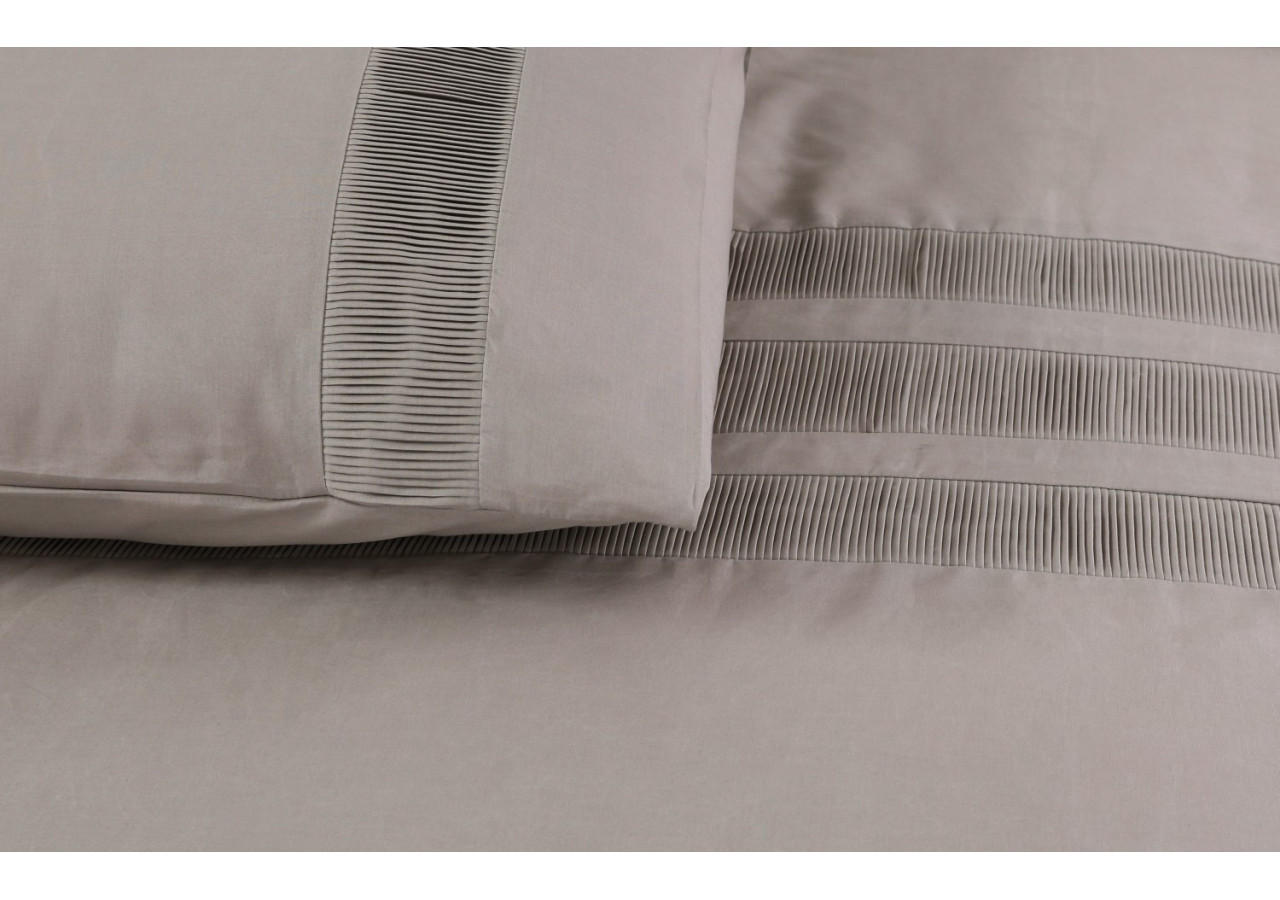 Housse de Couette Bali Taupe - 200 x 220 cm en Coton Premium - Bali Taupe 200 x 220 - Royal Textile