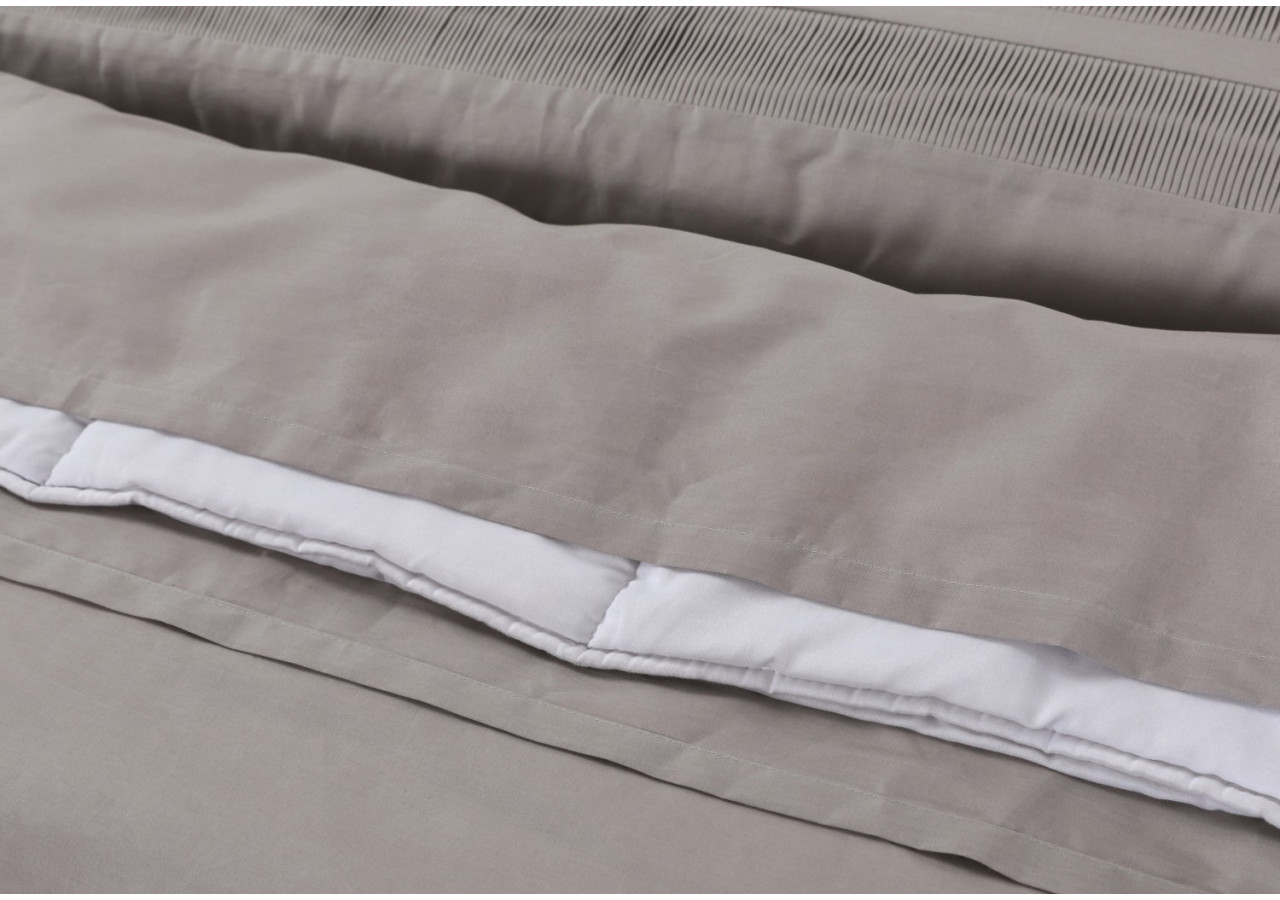 Housse de Couette Bali Taupe - 200 x 220 cm en Coton Premium - Bali Taupe 200 x 220 - Royal Textile