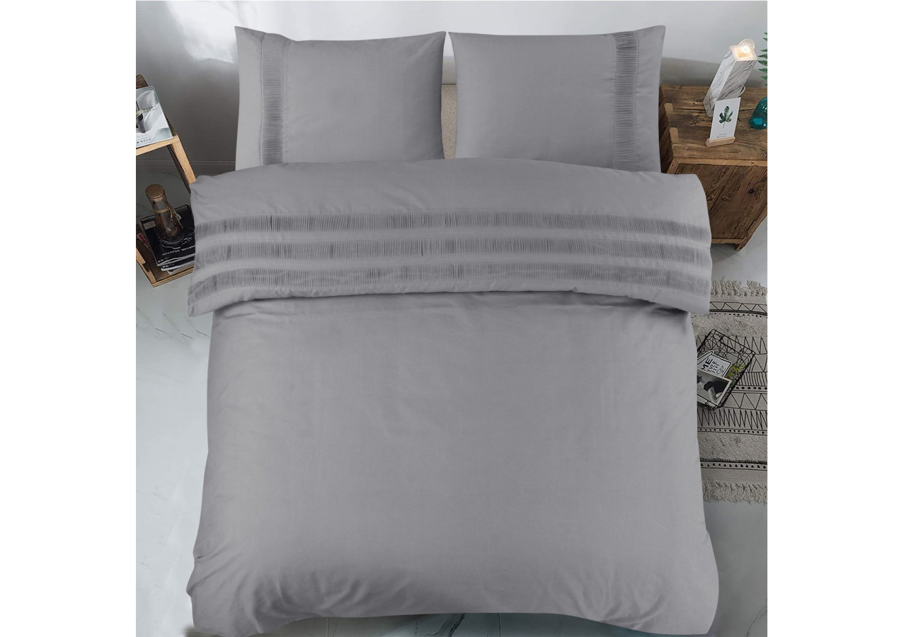 Housse de Couette Bali Grise - 200 x 220 cm, Élégance et Confort - Bali Grijs 200 x 220 - Royal Textile