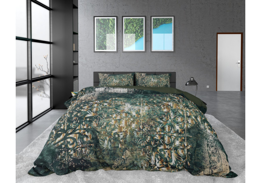 Housse de Couette Nairobi Green - 200 x 220 cm en Satin de Coton - 14023417 - Dreamhouse