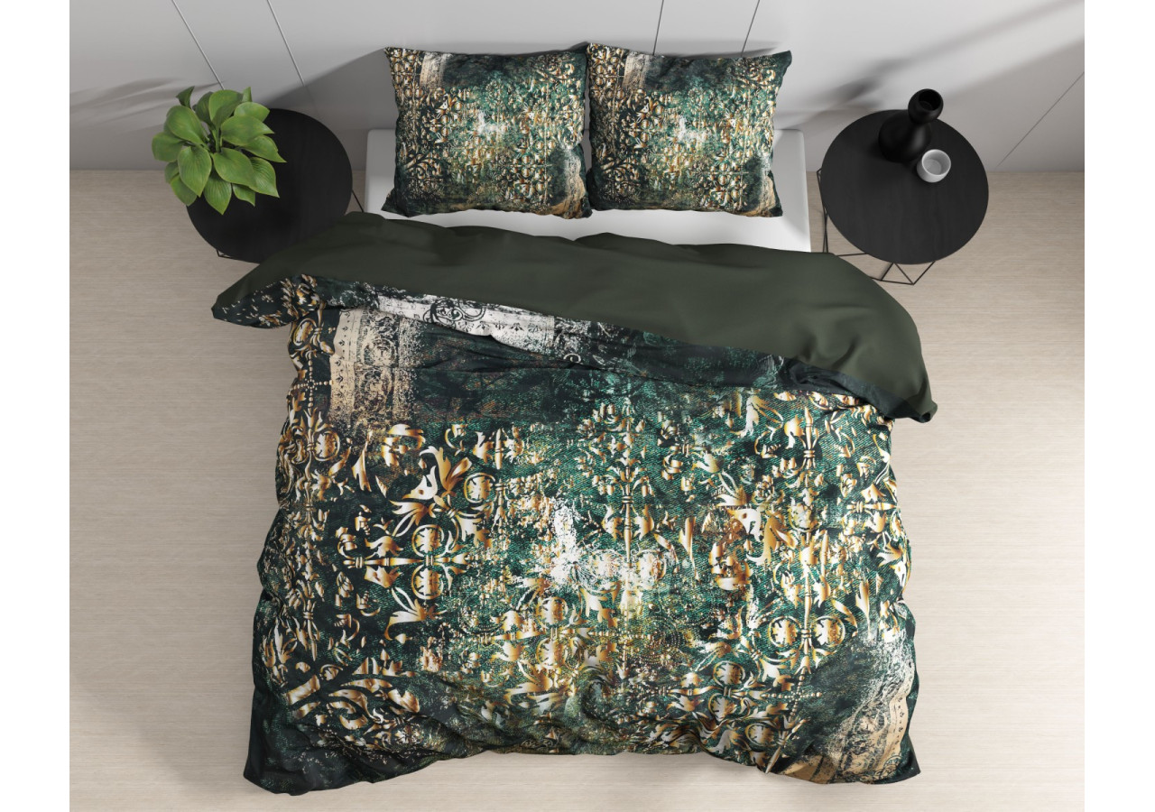 Housse de Couette Nairobi Green - 200 x 220 cm en Satin de Coton - 14023417 - Dreamhouse