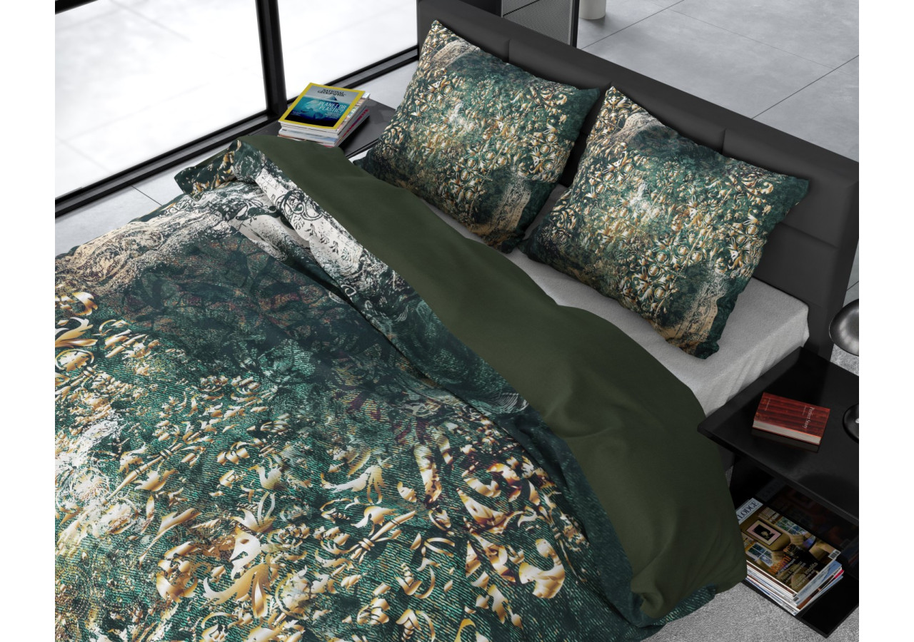 Housse de Couette Nairobi Green - 200 x 220 cm en Satin de Coton - 14023417 - Dreamhouse
