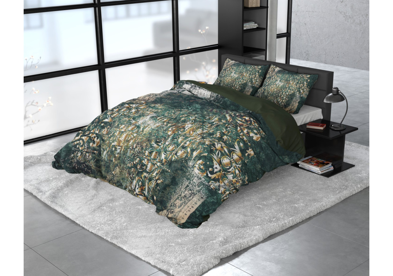 Housse de Couette Nairobi Green - 200 x 220 cm en Satin de Coton - 14023417 - Dreamhouse