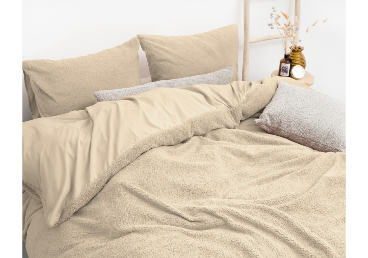 Housse de Couette Teddy Taupe - 140 x 220 cm - 17016322 - Sleeptime