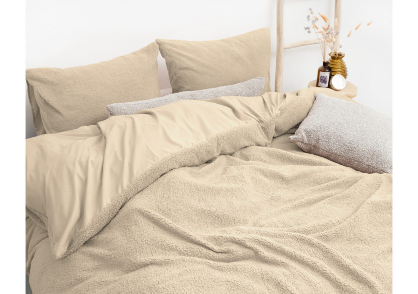 Housse de Couette Teddy Taupe - 140 x 220 cm - 17016322 - Sleeptime