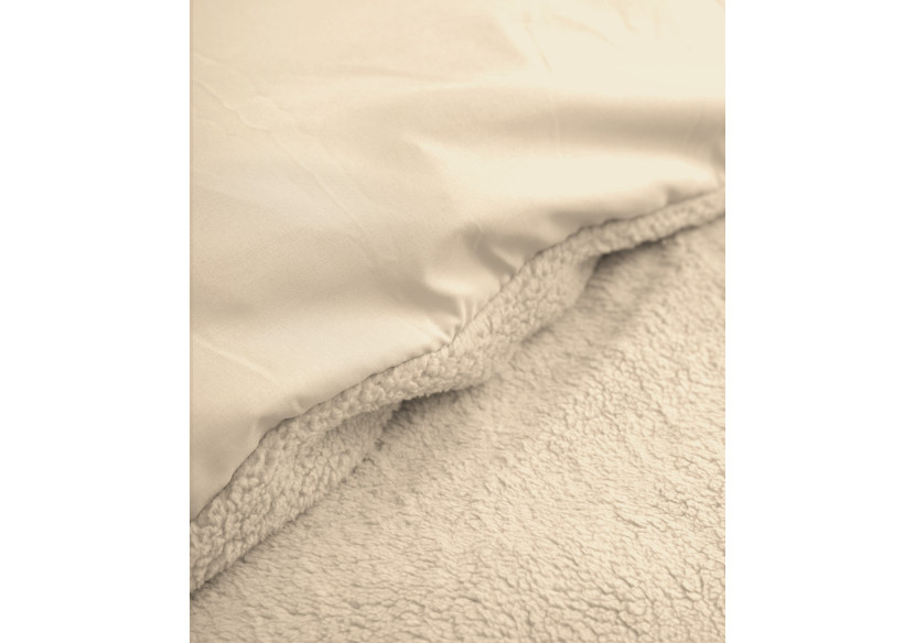 Housse de Couette Teddy Taupe - 200 x 220 cm, Tissu Doux et Chaleureux - 17016323 - Sleeptime