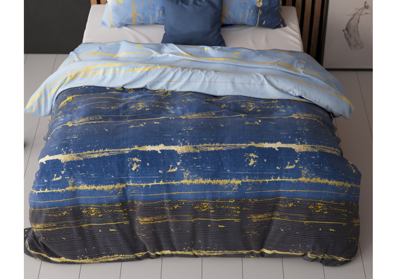 Housse de Couette Scratchy Blauw - 240 x 220 cm en Coton et Polyester - Scratchy Blauw 240 x 220 - Royal Textile