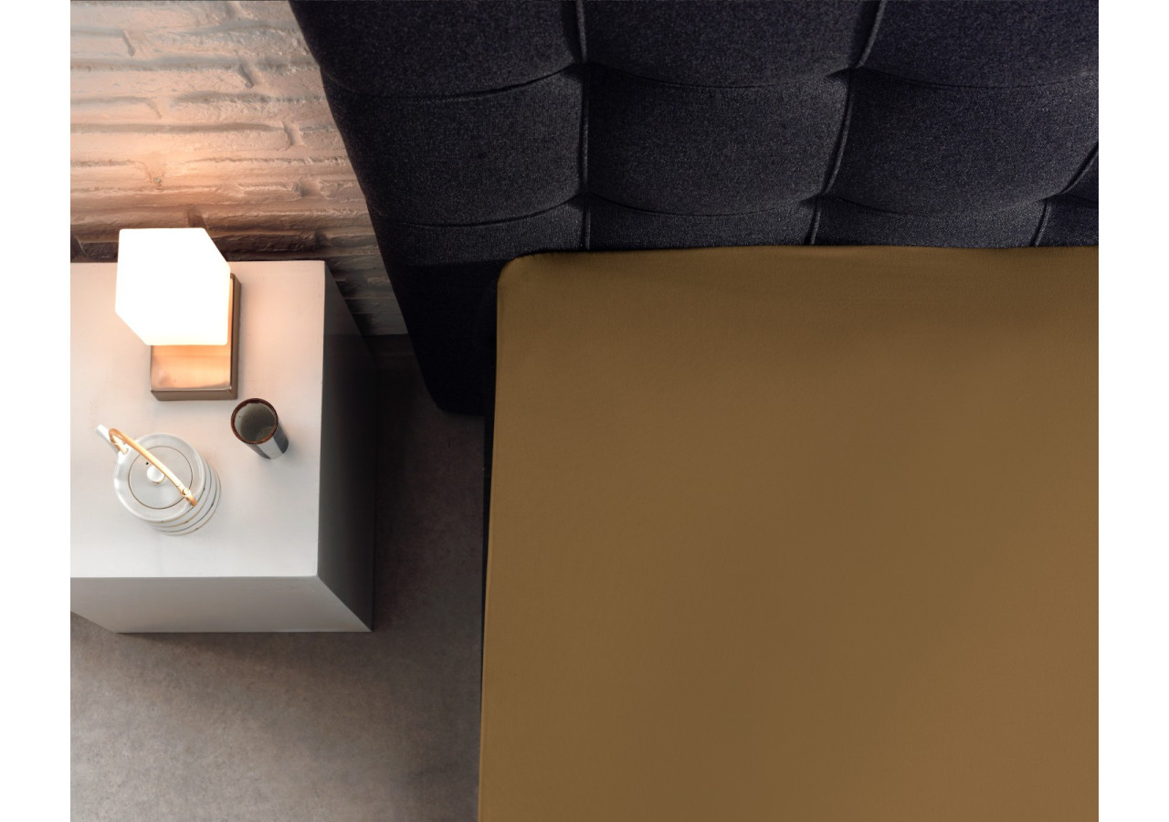 Housse de Matelas Splittopper Taupe - 160 x 200 cm en Percal de Coton - 12010407 - Royal Textile