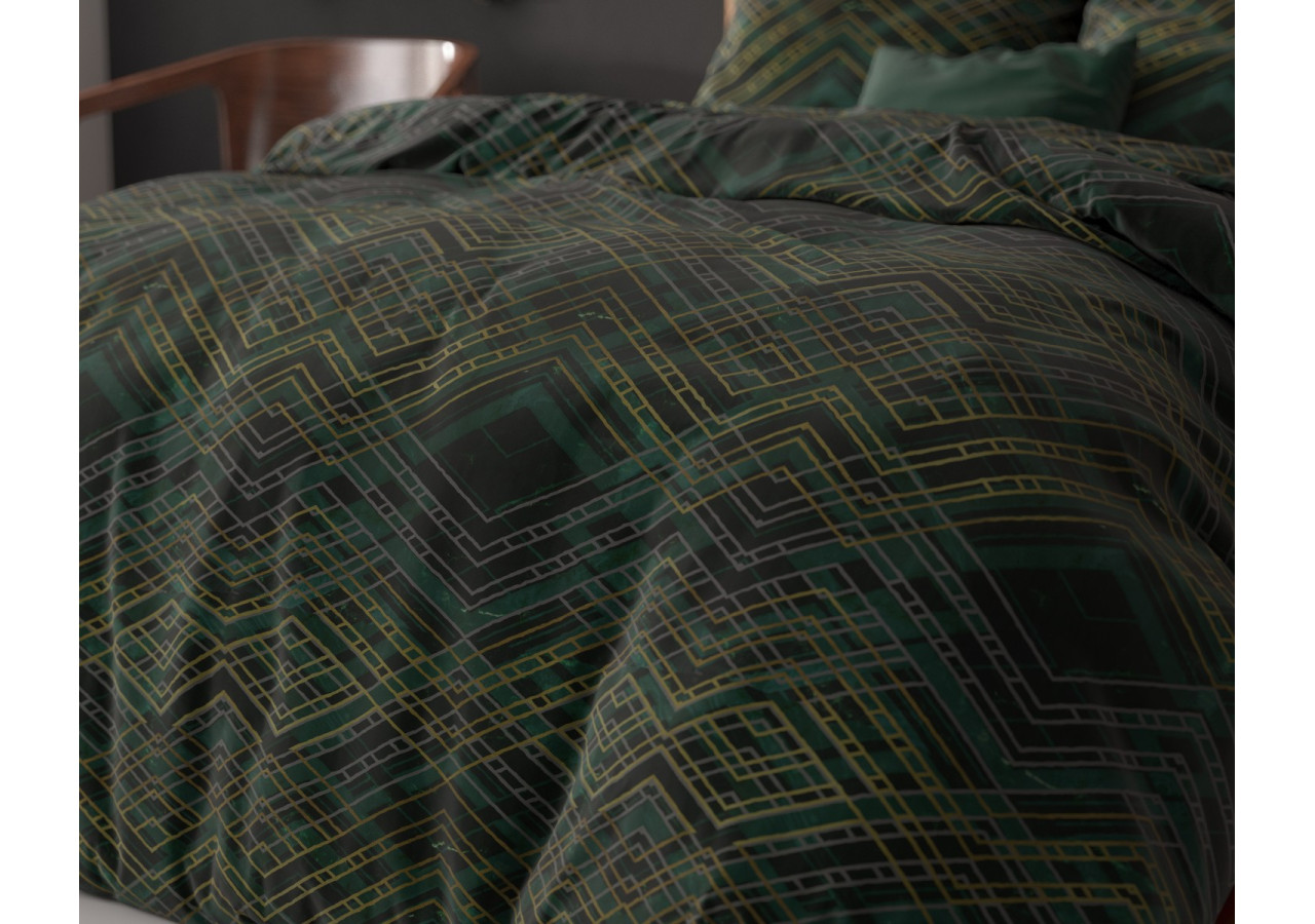Housse de Couette Authentic Triangle Groen - 200 x 200/220cm - 15020465 - Royal Textile