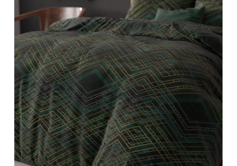 Housse de Couette Authentic Triangle Groen - 200 x 200/220cm - 15020465 - Royal Textile