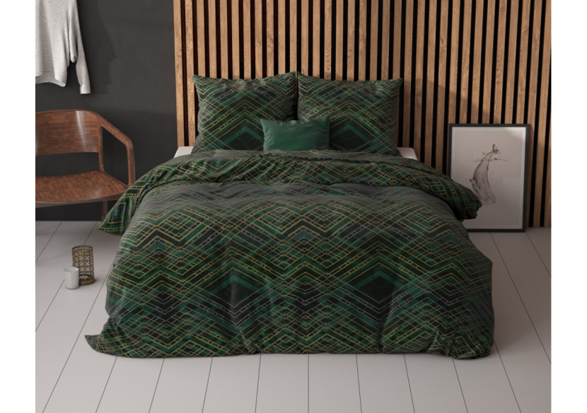 Housse de Couette Authentic Triangle Groen - 240 x 200/220cm - 15020466 - Royal Textile