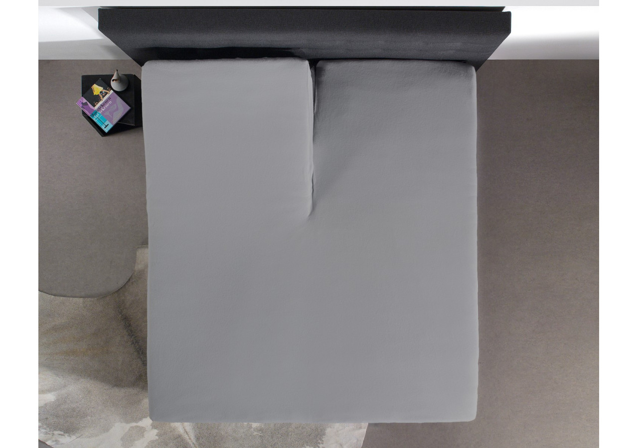 Housse de Matelas Splittopper Grise - 140 x 200 cm en Percal de Coton - Royal Textile