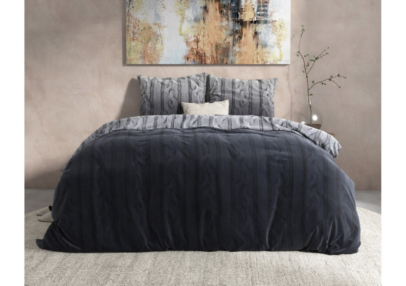 Housse de Couette DH Flanel Dante Anthracite - Coton Flanel 240 x 220 cm - Royal Textile