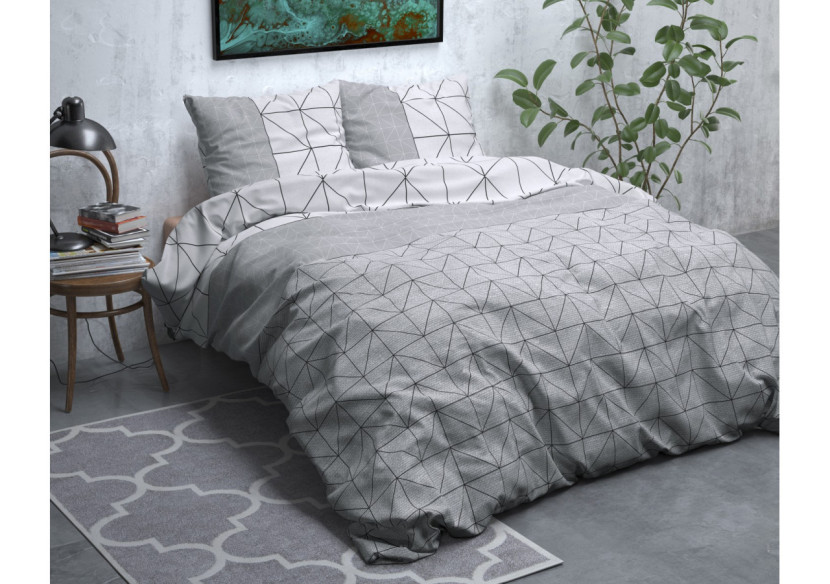 Housse de Couette Flanel Gino Gris - 140 x 200/220 cm en Flanelle - Flanel Gino Grijs 140 x 200/220 - Royal Textile