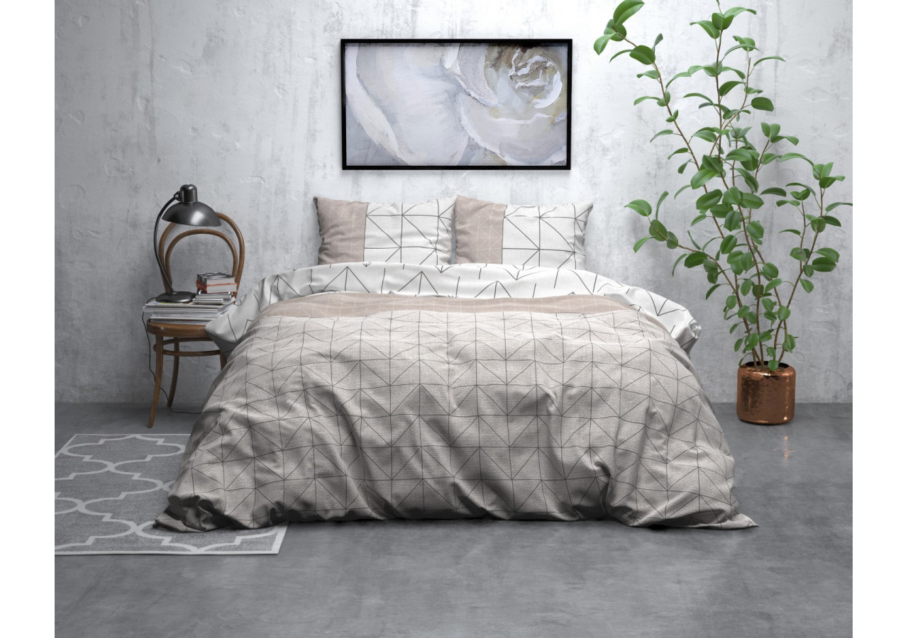 Housse de Couette Flanel Gino - Taupe 240 x 200/220 cm en Flanelle - Flanel Gino Taupe 240 x 200/220 - Royal Textile