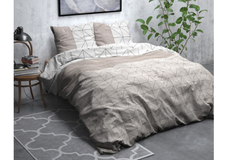 Housse de Couette Flanel Gino - Taupe 240 x 200/220 cm en Flanelle - Flanel Gino Taupe 240 x 200/220 - Royal Textile 2