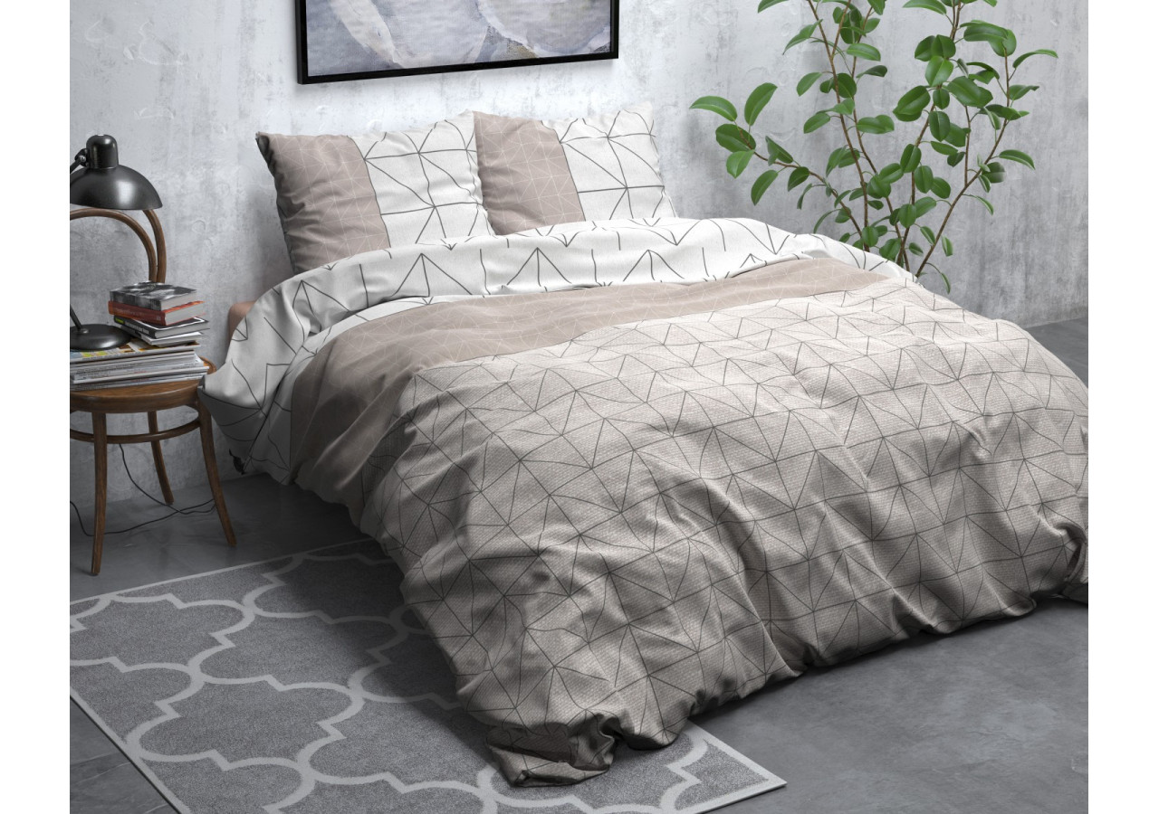 Housse de Couette Flanel Gino - Taupe 240 x 200/220 cm en Flanelle - Flanel Gino Taupe 240 x 200/220 - Royal Textile