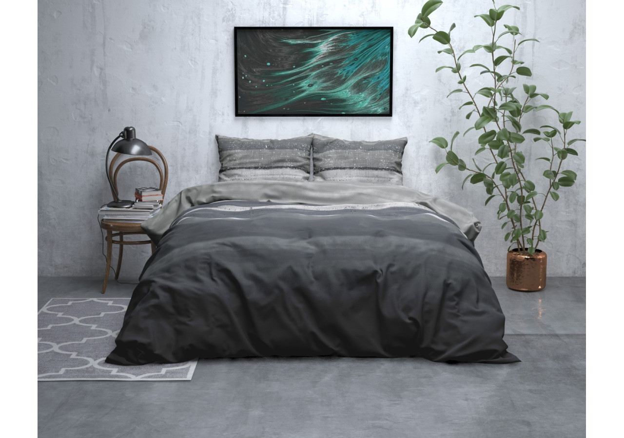 Housse de Couette Flanel Marcus - Gris 240 x 200/220 cm - Royal Textile