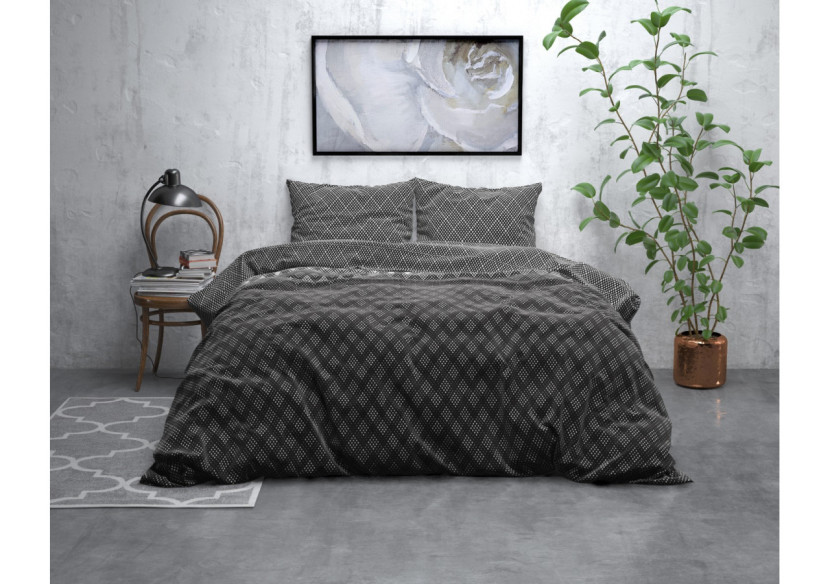 Housse de couette Flanel Cheng - Antracite 200 x 200/220 cm en flanelle douce - 15022250 - Royal Textile