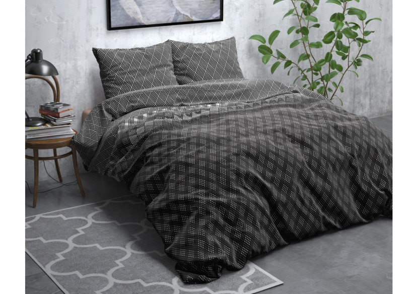 Housse de couette Flanel Cheng - Antracite 200 x 200/220 cm en flanelle douce - 15022250 - Royal Textile