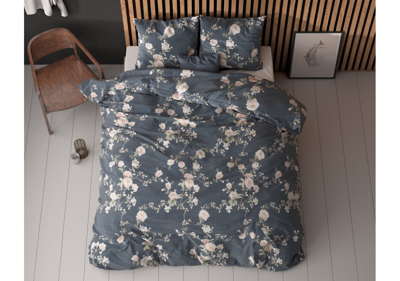 Parure de Lit Eloise 2 - Indigo 200 x 200/220 cm - Eloise 2 Indigo 200 x 200/220 - Royal Textile