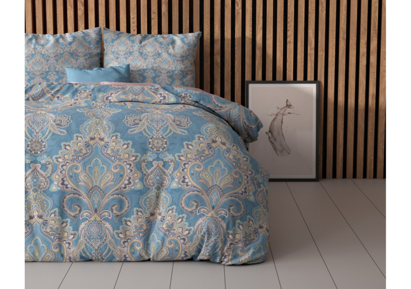 Housse de Couette Giselle Bleu - 240 x 200/220 cm, Impression Numérique - Giselle Blauw 240 x 200/220 - Royal Textile
