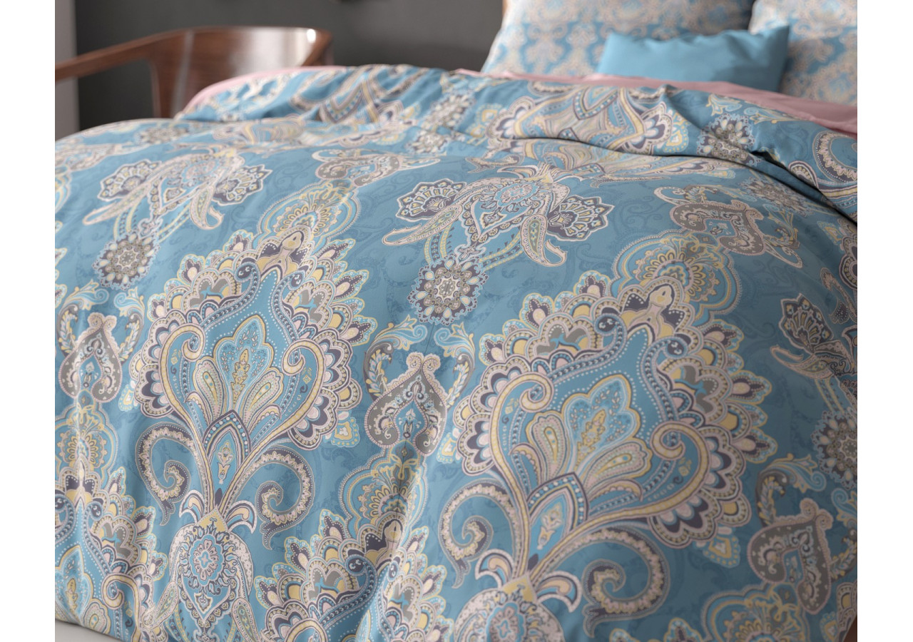 Housse de Couette Giselle Bleu - 240 x 200/220 cm, Impression Numérique - Giselle Blauw 240 x 200/220 - Royal Textile