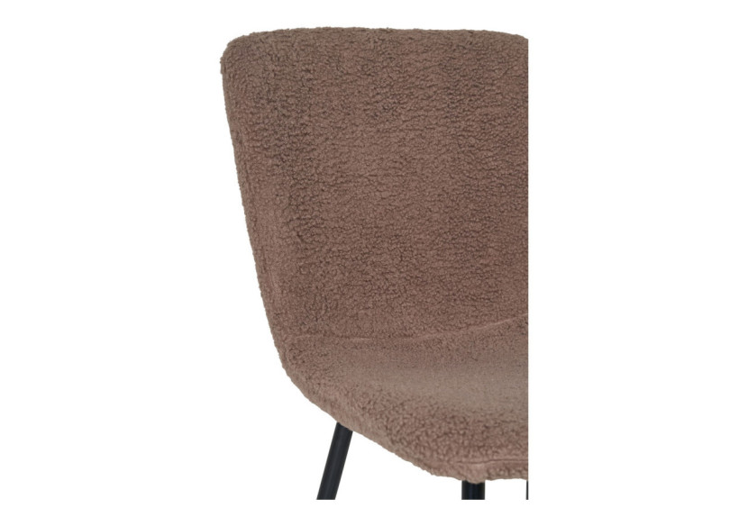 Chaise de salle à manger - Fourrure artificielle marron foncé avec pieds noirs, HN1092 - 1001107 - House Nordic