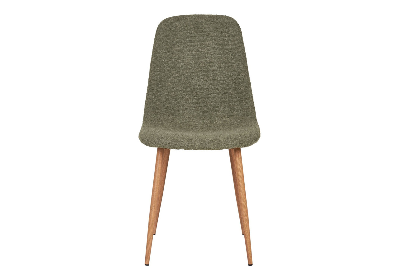 Chaise de salle à manger - Boucle vert foncé avec pieds effet bois, HN1236 - 1001133 - House Nordic
