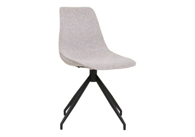 Chaise de salle à manger pivotante - Boucle sable et pieds noirs, HN1267 - 1001286 - House Nordic