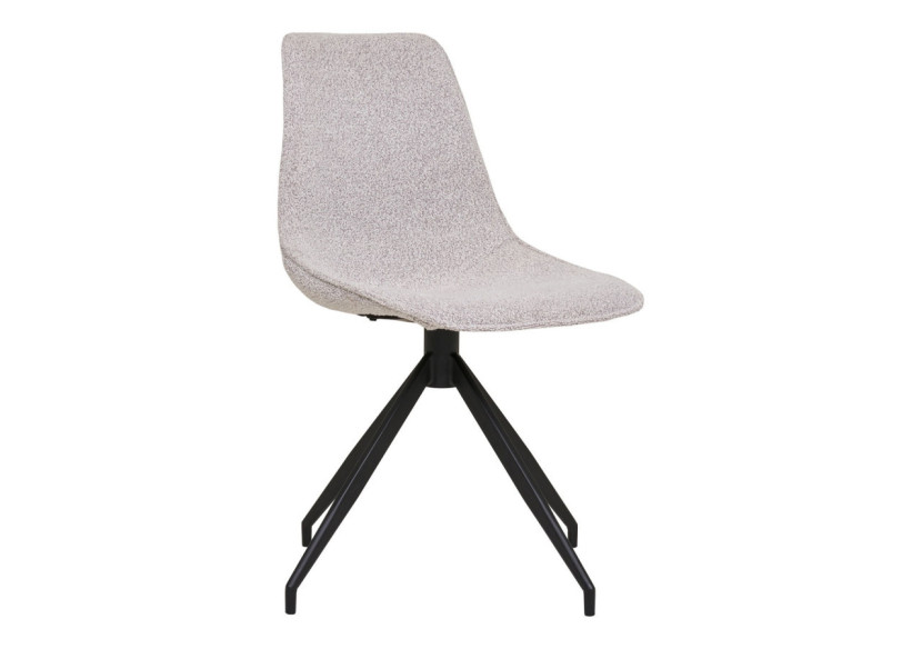 Chaise de salle à manger pivotante - Boucle sable et pieds noirs, HN1267 - 1001286 - House Nordic