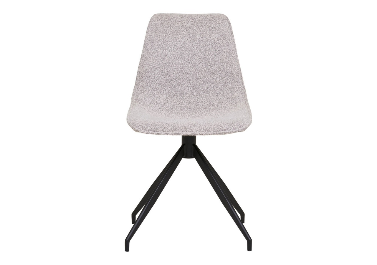 Chaise de salle à manger pivotante - Boucle sable et pieds noirs, HN1267 - 1001286 - House Nordic