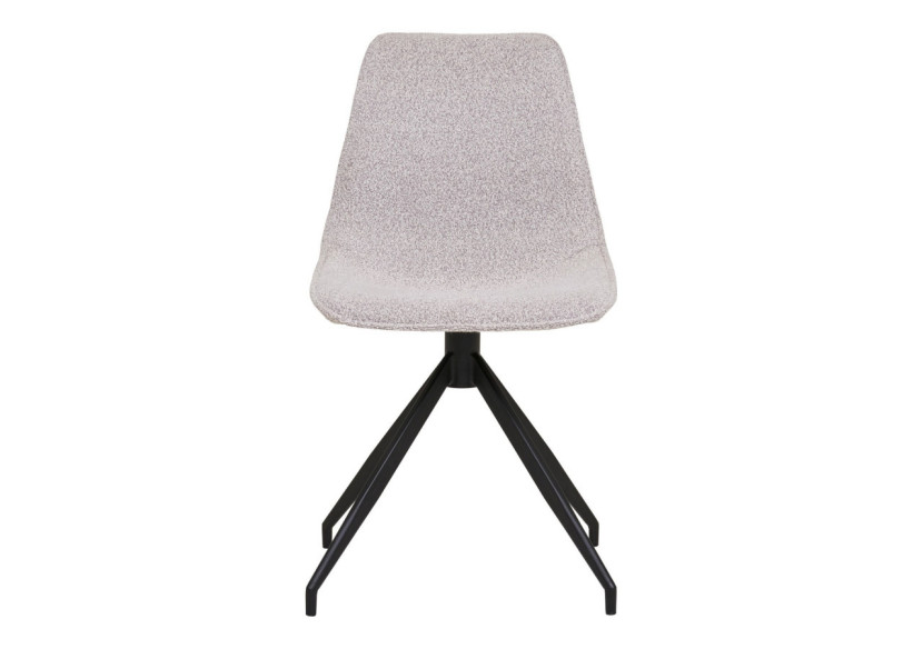 Chaise de salle à manger pivotante - Boucle sable et pieds noirs, HN1267 - 1001286 - House Nordic