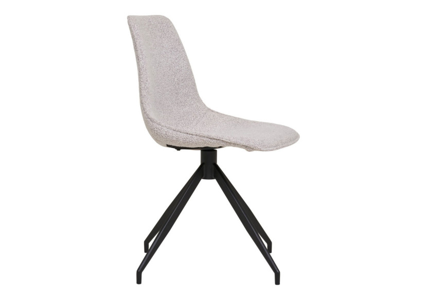 Chaise de salle à manger pivotante - Boucle sable et pieds noirs, HN1267 - 1001286 - House Nordic