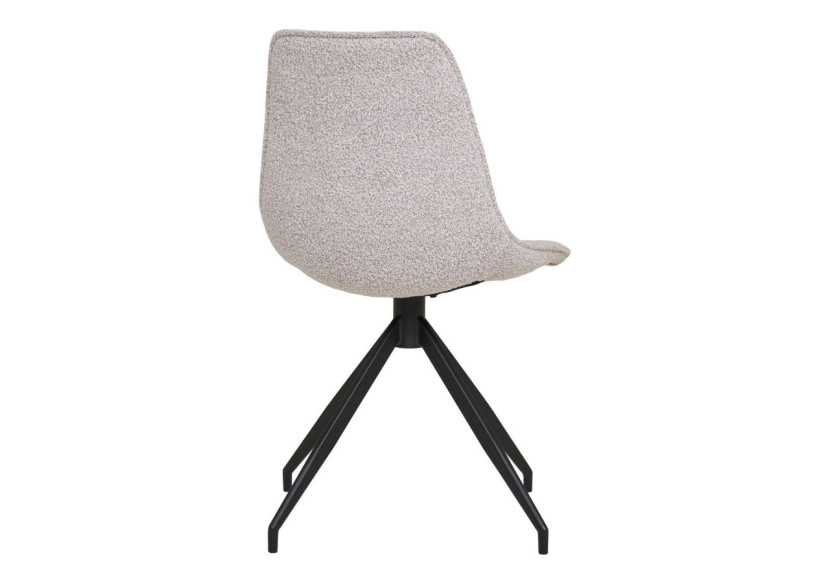 Chaise de salle à manger pivotante - Boucle sable et pieds noirs, HN1267 - 1001286 - House Nordic