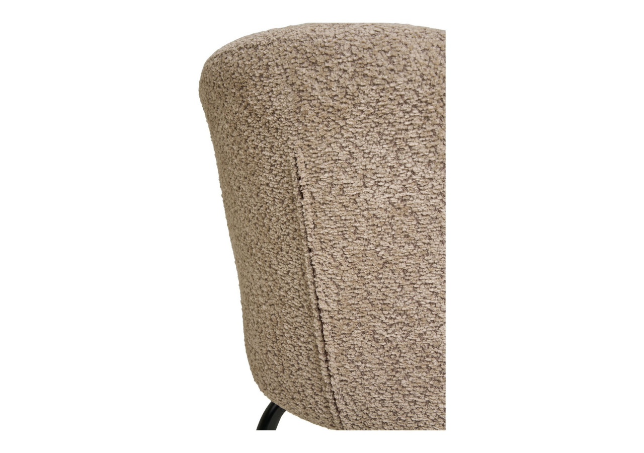 Chaise de salle à manger bouclée - Beige avec pieds noirs - 1001365 - House Nordic