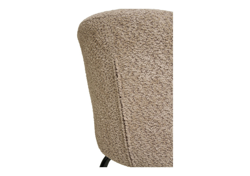 Chaise de salle à manger bouclée - Beige avec pieds noirs - 1001365 - House Nordic