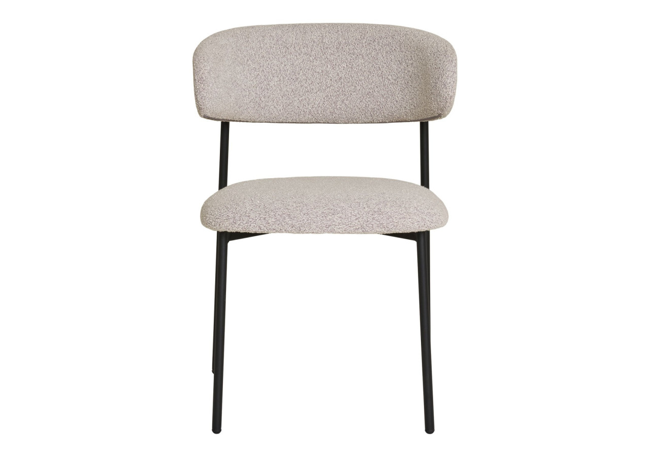Chaise de salle à manger bouclée - Sable avec pieds noirs - 1001370 - House Nordic