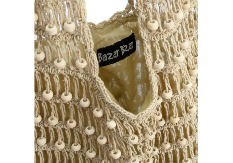 Sac de transport JOURNALIER - Crème et bois - BAJN080CrW - Bazar Bizar