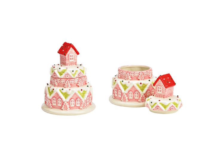 Boîte en Céramique Gâteau - Rose Poudré (14x18x14cm) - 10041408 - WURM