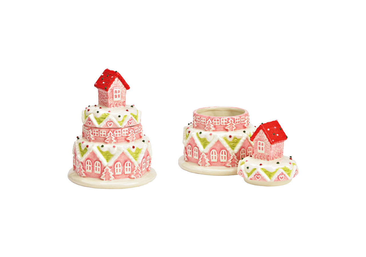 Boîte en Céramique Gâteau - Rose Poudré (14x18x14cm) - 10041408 - WURM