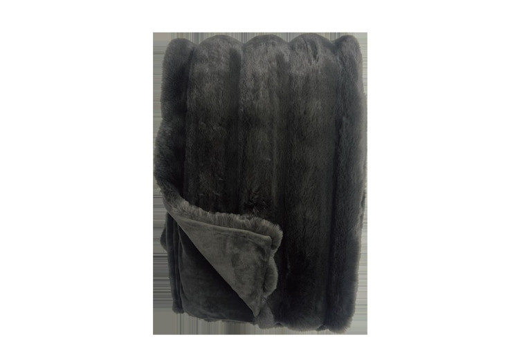 Plaid en Fausse Fourrure - Arctic Fox Black, 140 x 200 cm - 8721226200334 - Winterhome