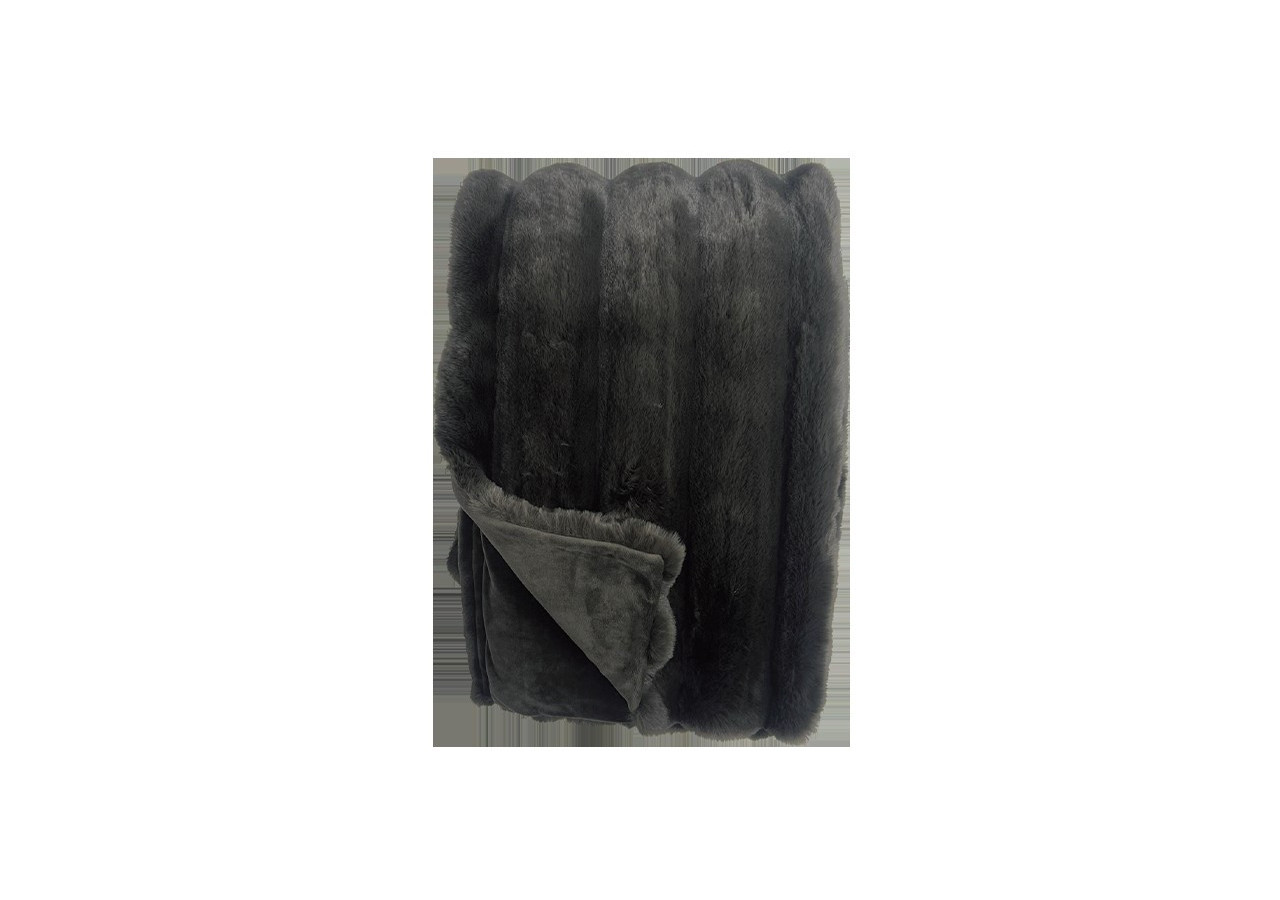 Plaid en Fausse Fourrure - Arctic Fox Black, 140 x 200 cm - 8721226200334 - Winterhome