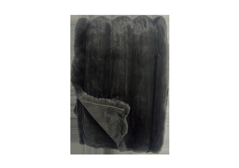 Plaid en Fausse Fourrure - Arctic Fox Black, 140 x 200 cm - 8721226200334 - Winterhome