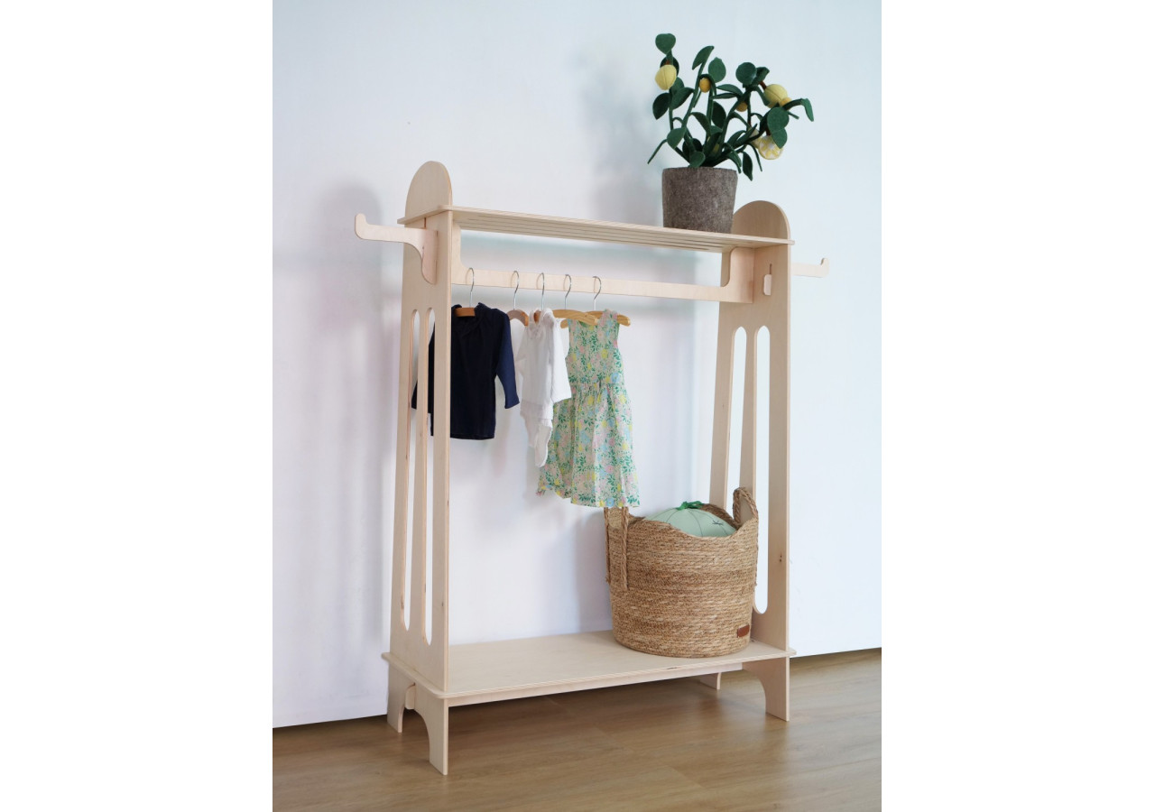 Porte-vêtements Easyclick Rome - Support en bois naturel pour vêtements - 60000084 - KidsDepot