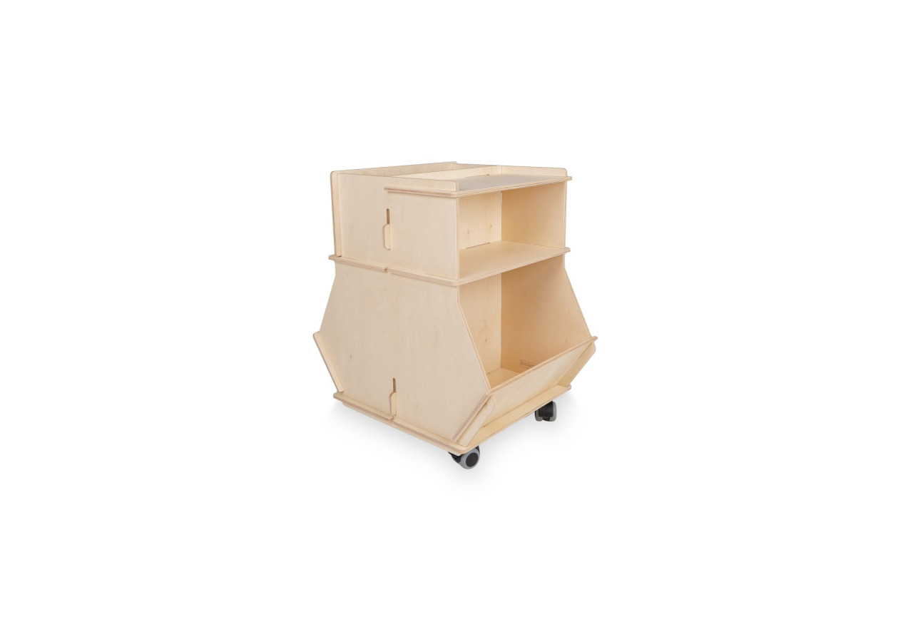 Bibliothèque Easyclick Kopenhagen - Naturel sur roulettes - 60000057 - KidsDepot