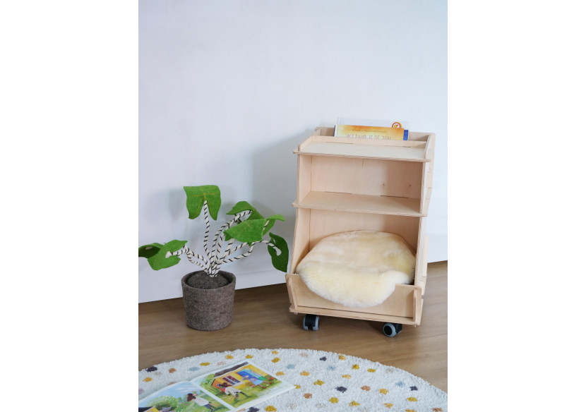 Bibliothèque Easyclick Kopenhagen - Naturel sur roulettes - 60000057 - KidsDepot Bibliothèque Easyclick Kopenhagen - Naturel sur roulettes - 60000057 - KidsDepot