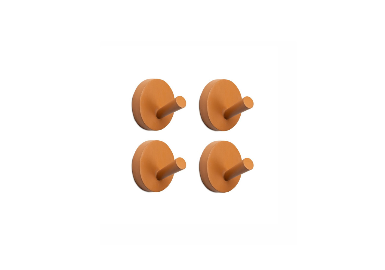 Crochets muraux Xion - Set de 4 pièces en bois terra - 46000823 - KidsDepot